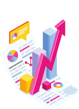 Creative illustration representing strategic digital marketing, brand messaging, and growth
