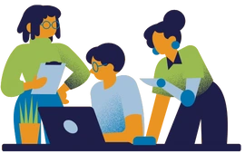 Creative team collaborating on brand strategy and marketing planning