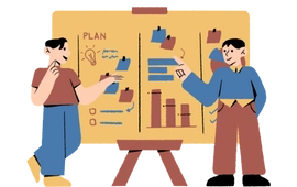 Strategic creative planning session aligning ideas with marketing objectives