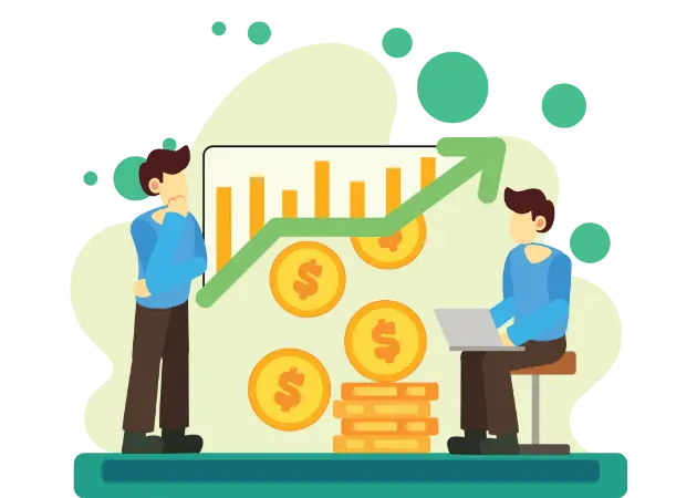 Data driven digital marketing strategy showing business growth and revenue analytics