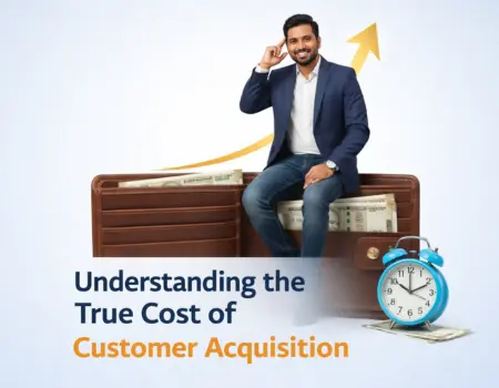 Customer acquisition cost concept illustrating CAC calculation and customer lifetime value growth strategy.